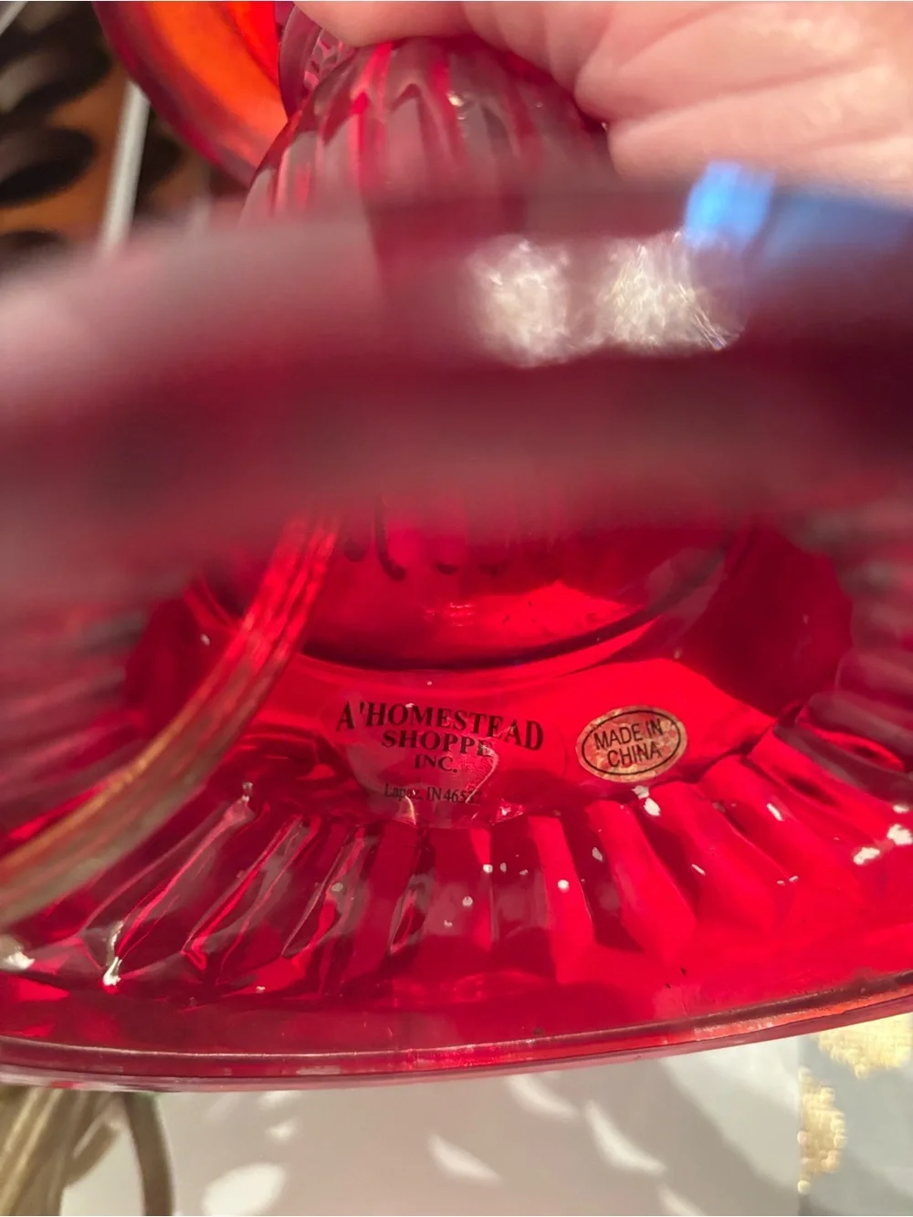Vintage Ruby Red Glass Table Lamp - electric Elegant Ruby Accent